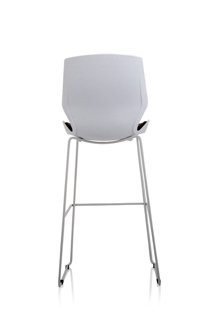 Florence White Frame Fabric Seat High Stool Chair - Price Crash Furniture