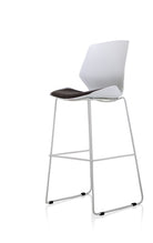 Florence White Frame Fabric Seat High Stool Chair - Price Crash Furniture