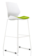 Florence White Frame Fabric Seat High Stool Chair - Price Crash Furniture