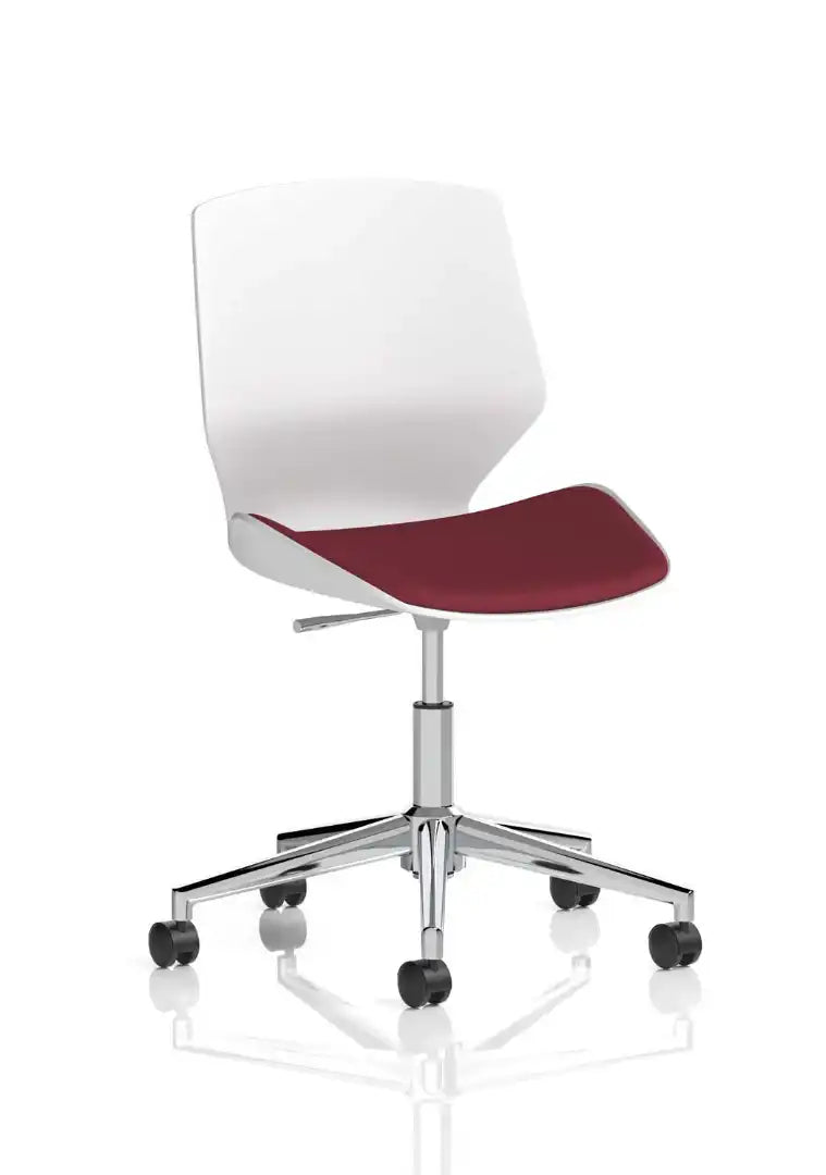 Florence 5 Star Base White Frame Fabric Visitor Chair - Price Crash Furniture