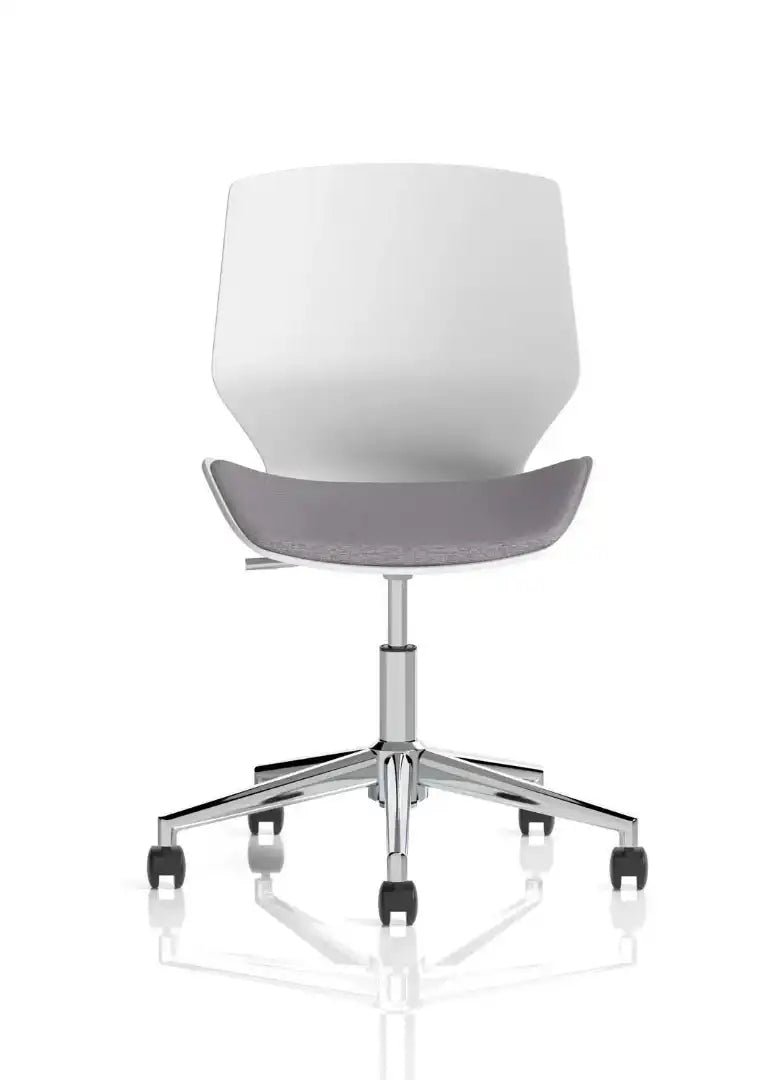 Florence 5 Star Base White Frame Fabric Visitor Chair - Price Crash Furniture