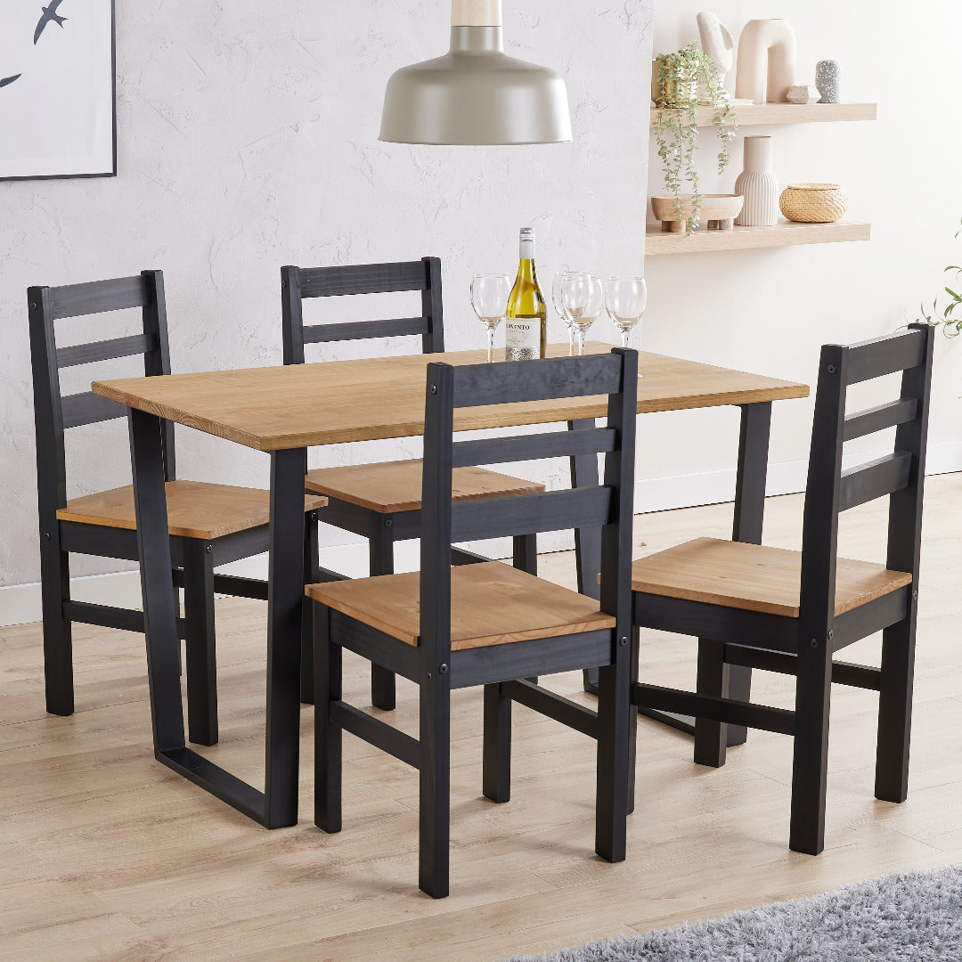 Dining table + 4 linea chair Set, 1xTXTB2 + 2xCRB107 dining set - Price Crash Furniture