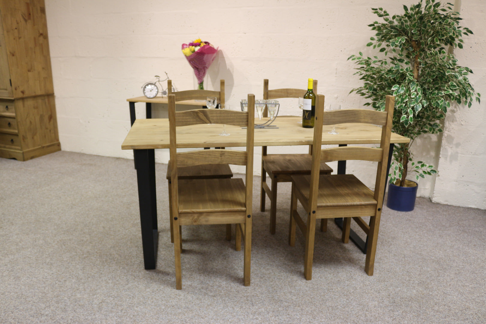 Dining table + 4 chair Set, 1xTXTB2 + 2xCR105 dining set - Price Crash Furniture