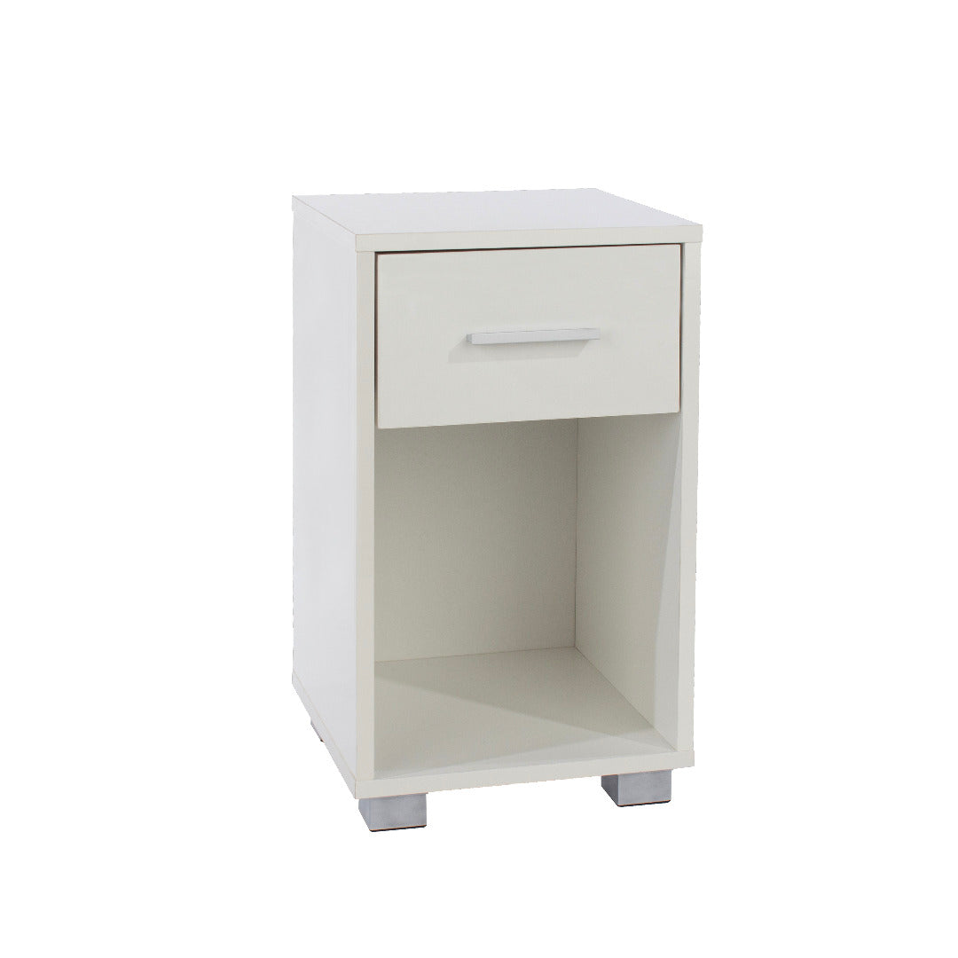 Lido - White high gloss 1 drawer compact bedside cabinet - Price Crash Furniture