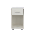 Lido - White high gloss 1 drawer compact bedside cabinet - Price Crash Furniture