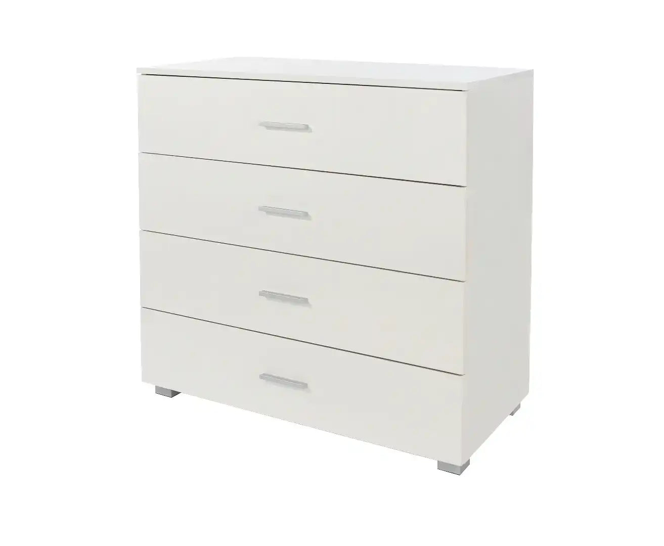 Lido - White high gloss 4 drawer chest of drawers - Price Crash Furniture