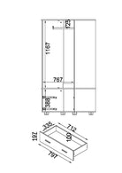 Lido - White high gloss 2 door, 2 drawer low wardrobe - Price Crash Furniture