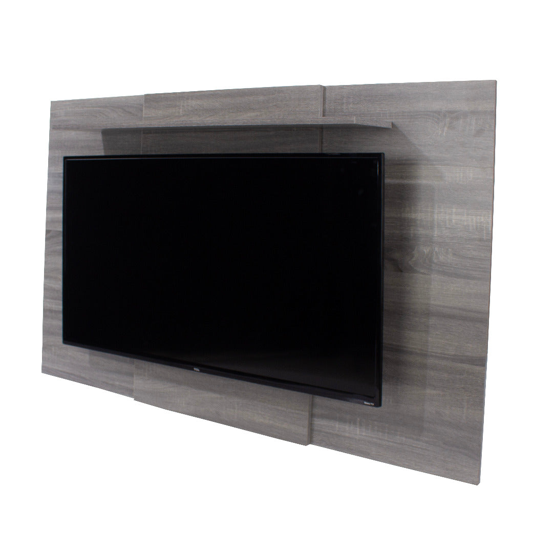 Lido extendable fixed TV wall panel, grey oak effect - Price Crash Furniture