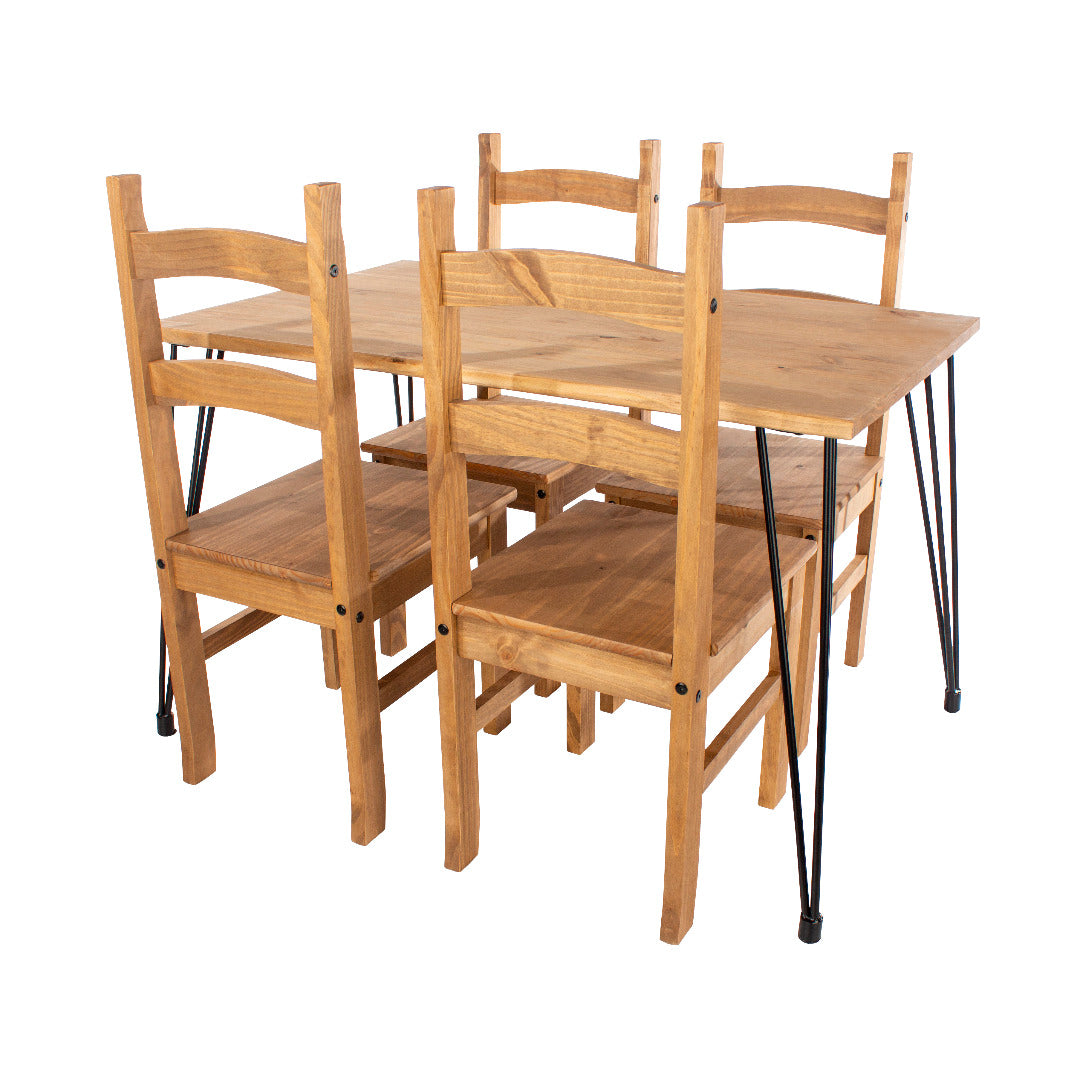 Core Augusta Table and Chair Set: 1xAGTB2+2xCR105 (pair) - Price Crash Furniture