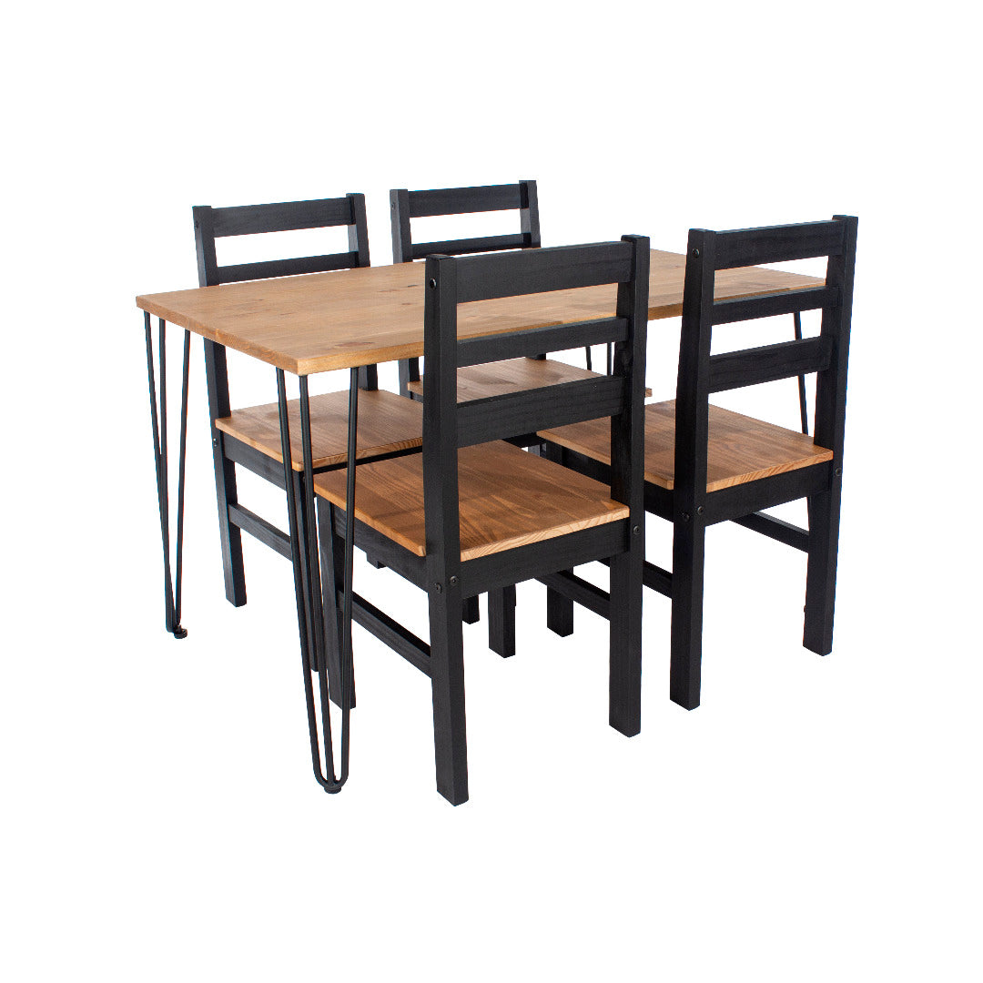 Core Augusta Table and Chair Set: 1xAGTB2+2xCRB107 (pair) - Price Crash Furniture