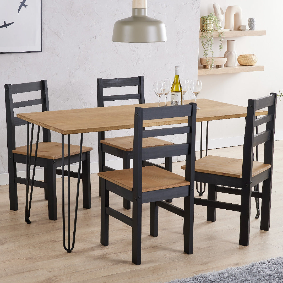 Core Augusta large dining table + 4 linea chair Set, 1xAGTB3 + 2xCRB107 (pairs) - Price Crash Furniture