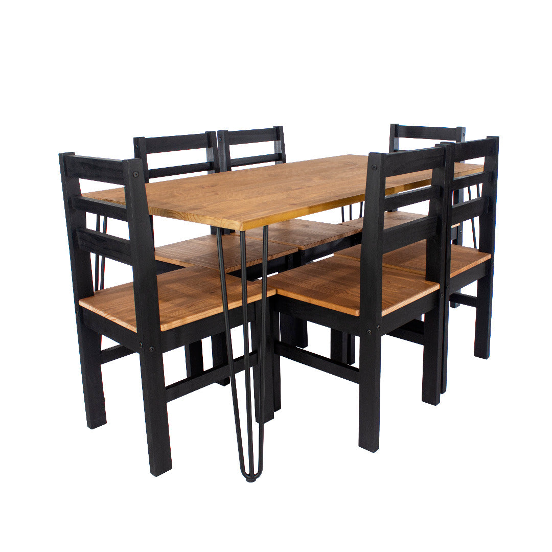 Core Augusta large dining table + 6 linea chair Set, 1xASTB3 + 3xCRB107 (pairs) - Price Crash Furniture