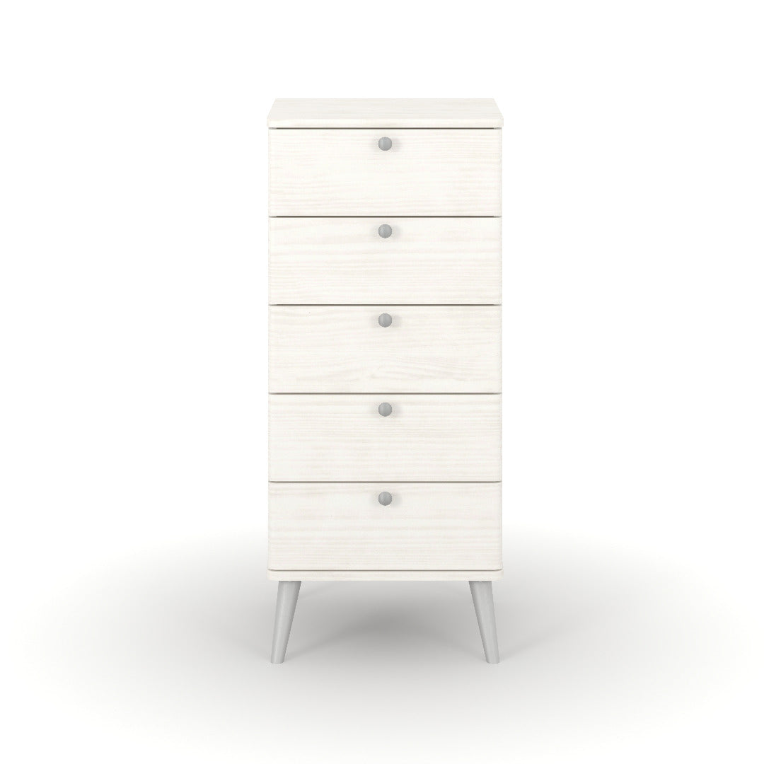 Core Augusta Curve 5 drawer narrow chest - Price Crash Furniture