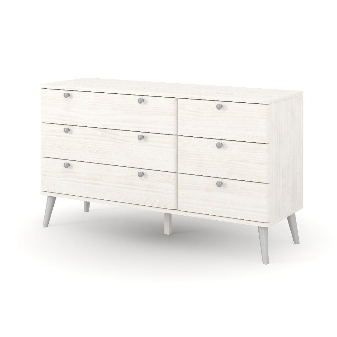 Core Augusta Curve 3+3 drawer wide chest - Price Crash Furniture