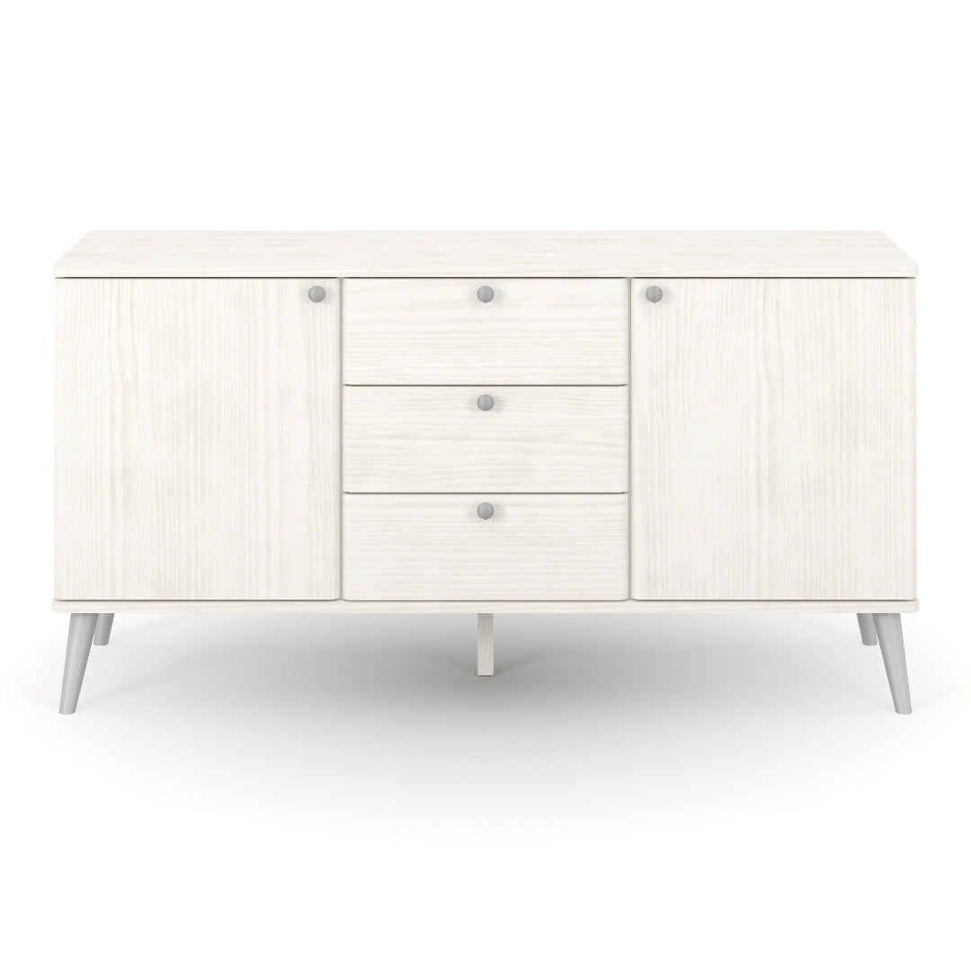 Core Augusta Curve medium sideboard with 2 doors, 3 drawers - Price Crash Furniture