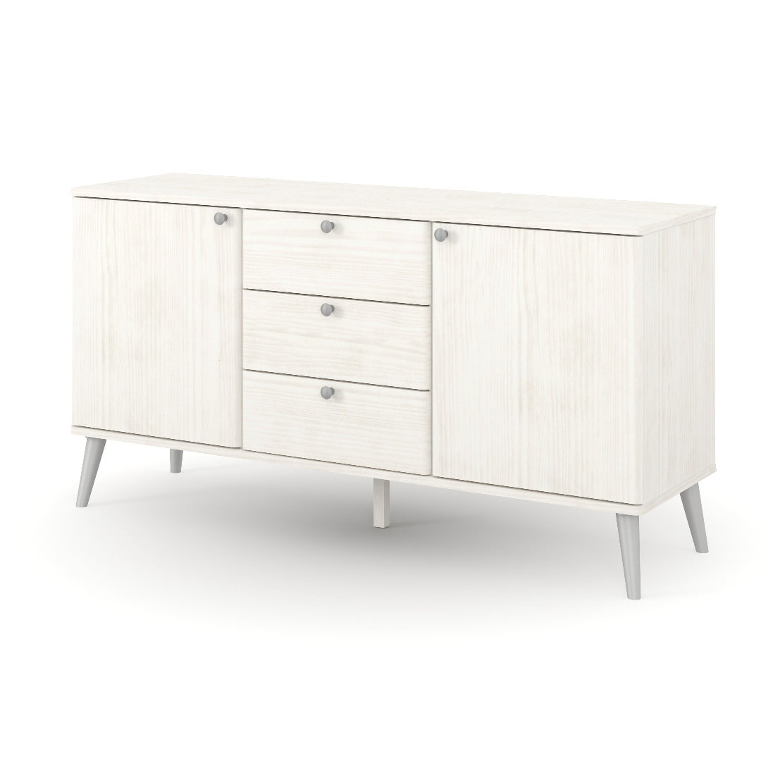 Core Augusta Curve medium sideboard with 2 doors, 3 drawers - Price Crash Furniture