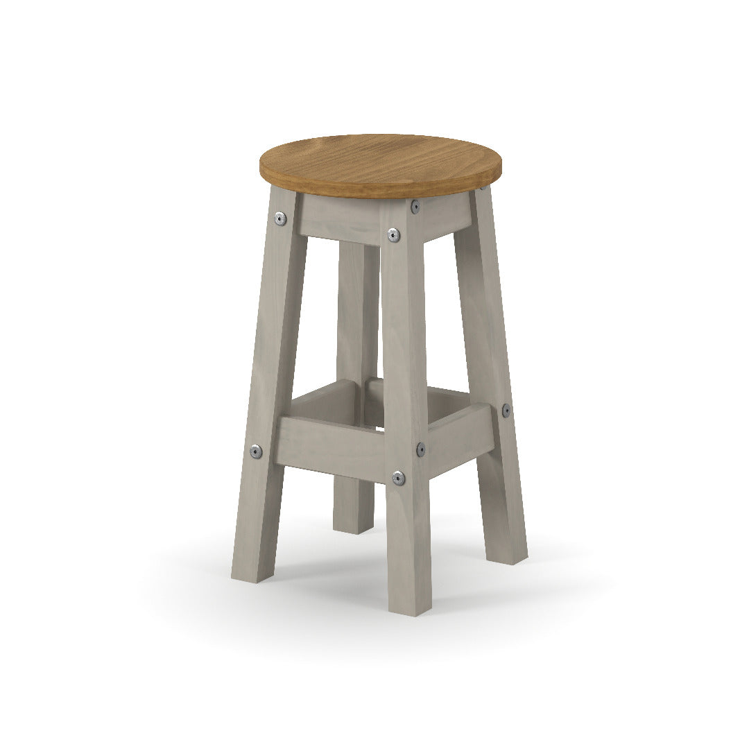 Core Corona Grey low round breakfast stools (pair) - Price Crash Furniture