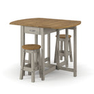 Corona Grey Dining Set - oval breakfast drop leaf gateleg table & 2 stool set - Price Crash Furniture