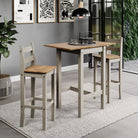 Corona Grey Dining Set - square high breakfast bar drop leaf table and bar chair set - Price Crash Furniture