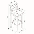 Corona Grey Dining Set - square high breakfast bar drop leaf table and bar chair set - Price Crash Furniture