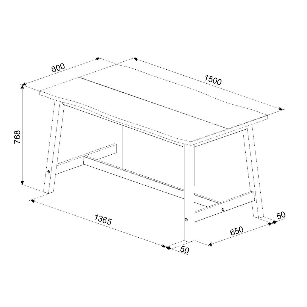 Corona Grey Dining Table - live edge large dining table - Price Crash Furniture