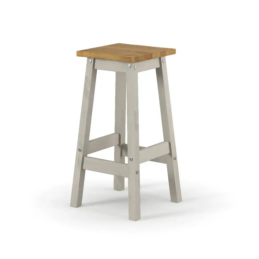 Corona Grey Stool - live edge high breakfast stools (pair) - Price Crash Furniture