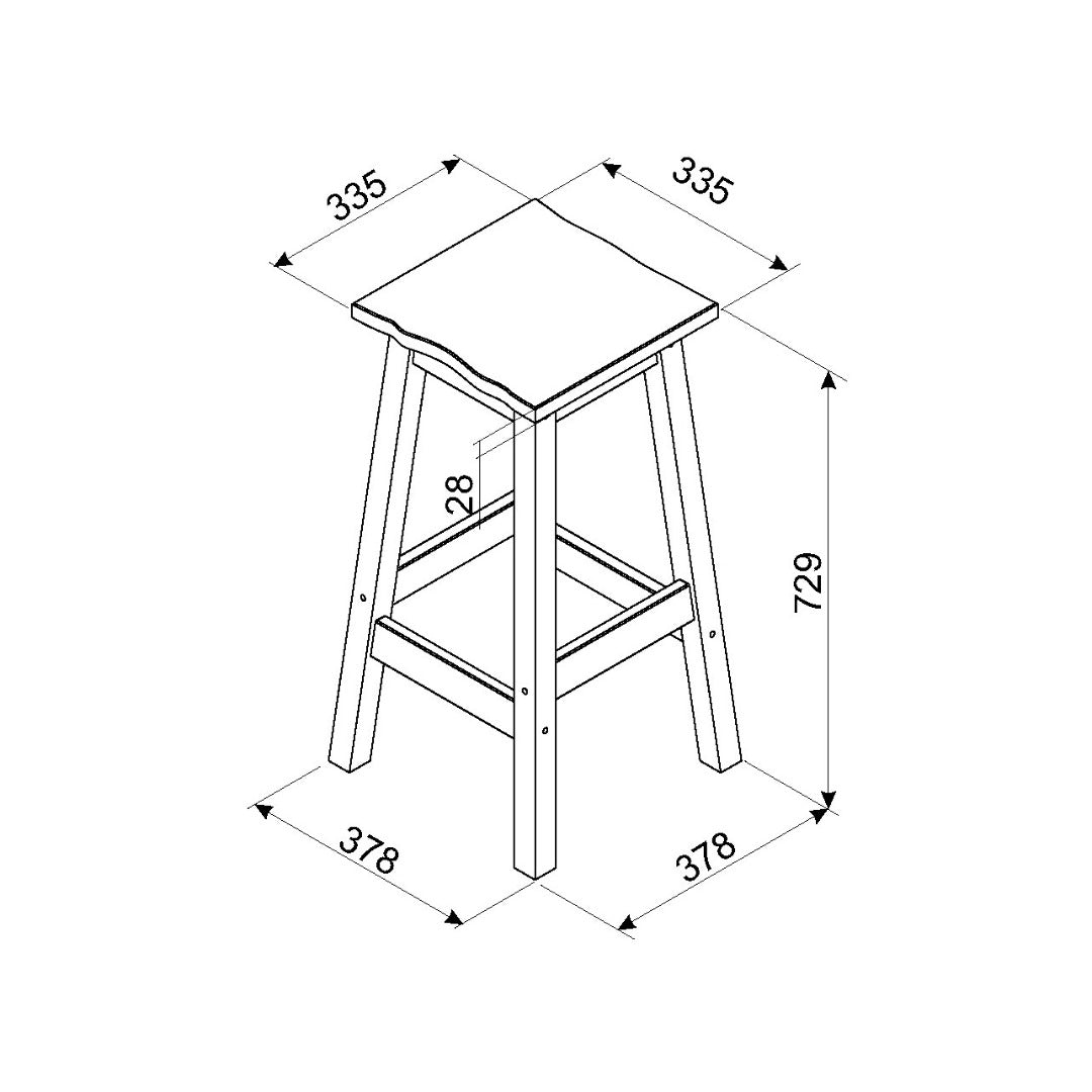 Corona Grey Stool - live edge high breakfast stools (pair) - Price Crash Furniture