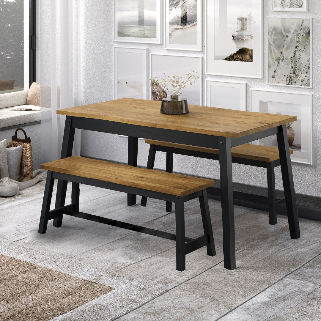 Corona Black Dining Table - live edge large dining table - Price Crash Furniture