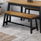 Corona Black Bench seat - live edge large dining bench - Price Crash Furniture