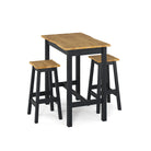 Corona Black Dining Set - live edge large rectangular high breakfast bar table and stool set - Price Crash Furniture