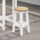 Core Corona White low round breakfast stools (pair) - Price Crash Furniture