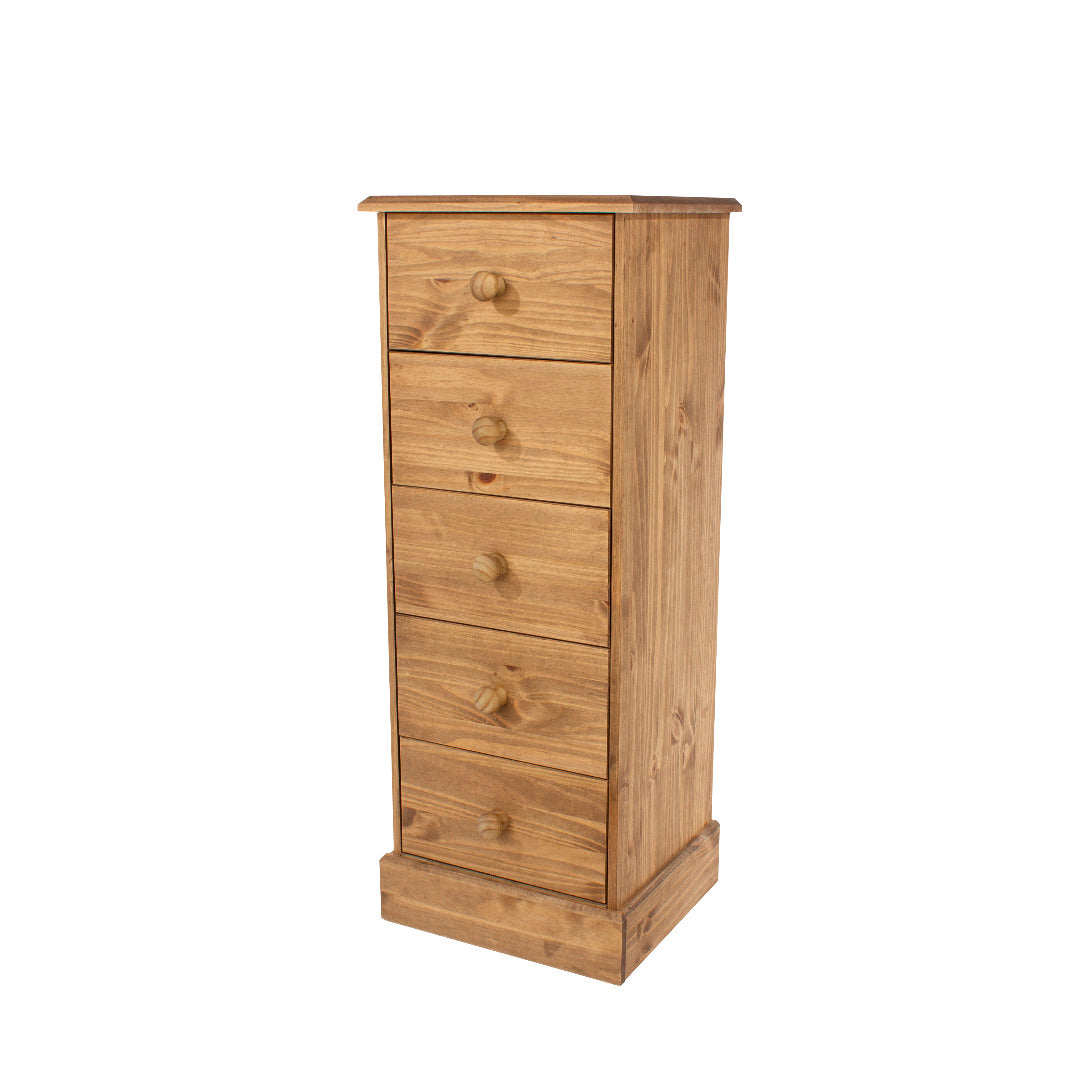 Cotswold 5 drawer narrow chest of drawers - Price Crash Furniture