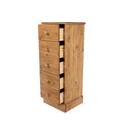 Cotswold 5 drawer narrow chest of drawers - Price Crash Furniture