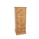 Cotswold 5 drawer narrow chest of drawers - Price Crash Furniture