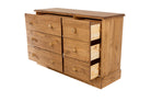 Cotswold 3+3 drawer wide chest of drawers - Price Crash Furniture