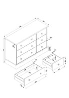 Cotswold 3+3 drawer wide chest of drawers - Price Crash Furniture