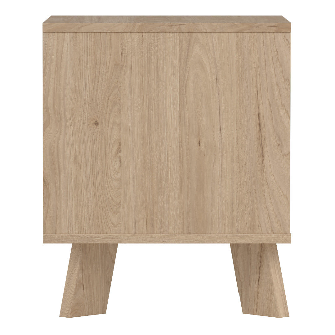 Ikast Nightstand 1 Drawer in Jackson Hickory and White - Price Crash Furniture