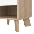 Ikast Nightstand 1 Drawer in Jackson Hickory and White - Price Crash Furniture