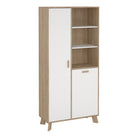 Ikast China Cabinet 2 Doors in Jackson Hickory and White - Price Crash Furniture