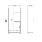 Ikast China Cabinet 2 Doors in Jackson Hickory and White - Price Crash Furniture