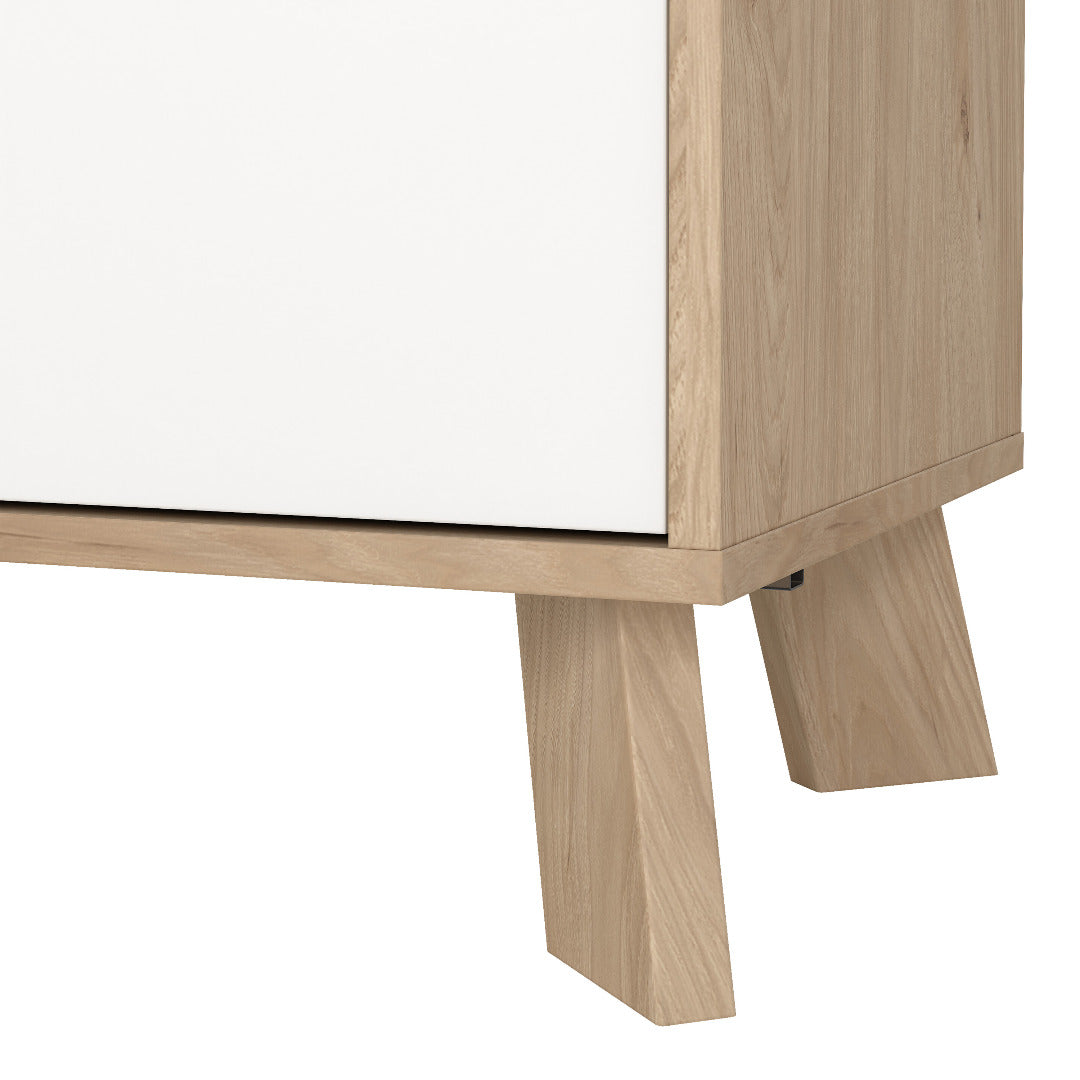 Ikast Sideboard 2 Doors + 1 Drawer in Jackson Hickory and White - Price Crash Furniture