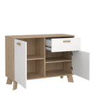 Ikast Sideboard 2 Doors + 1 Drawer in Jackson Hickory and White - Price Crash Furniture