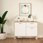 Ikast Sideboard 2 Doors + 1 Drawer in Jackson Hickory and White - Price Crash Furniture