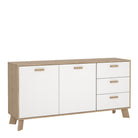 Ikast Sideboard 2 Doors + 3 Drawers in Jackson Hickory and White - Price Crash Furniture