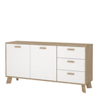 Ikast Sideboard 2 Doors + 3 Drawers in Jackson Hickory and White - Price Crash Furniture