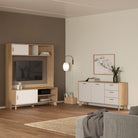 Ikast Sideboard 2 Doors + 3 Drawers in Jackson Hickory and White - Price Crash Furniture