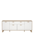 Ikast Sideboard 4 Doors + 1 Drawer in Jackson Hickory and White - Price Crash Furniture