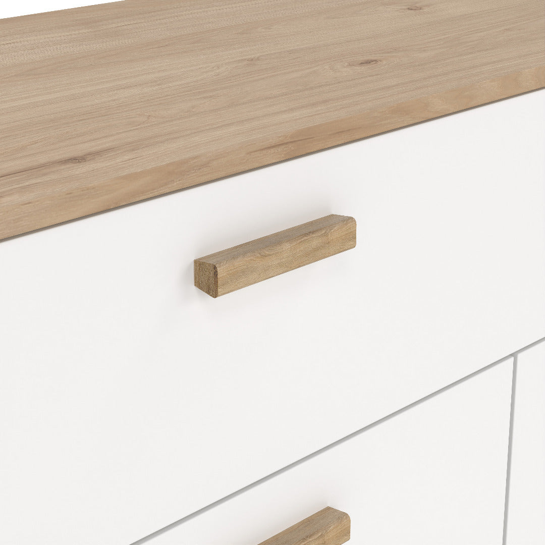 Ikast Sideboard 4 Doors + 1 Drawer in Jackson Hickory and White - Price Crash Furniture