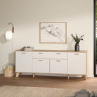 Ikast Sideboard 4 Doors + 1 Drawer in Jackson Hickory and White - Price Crash Furniture