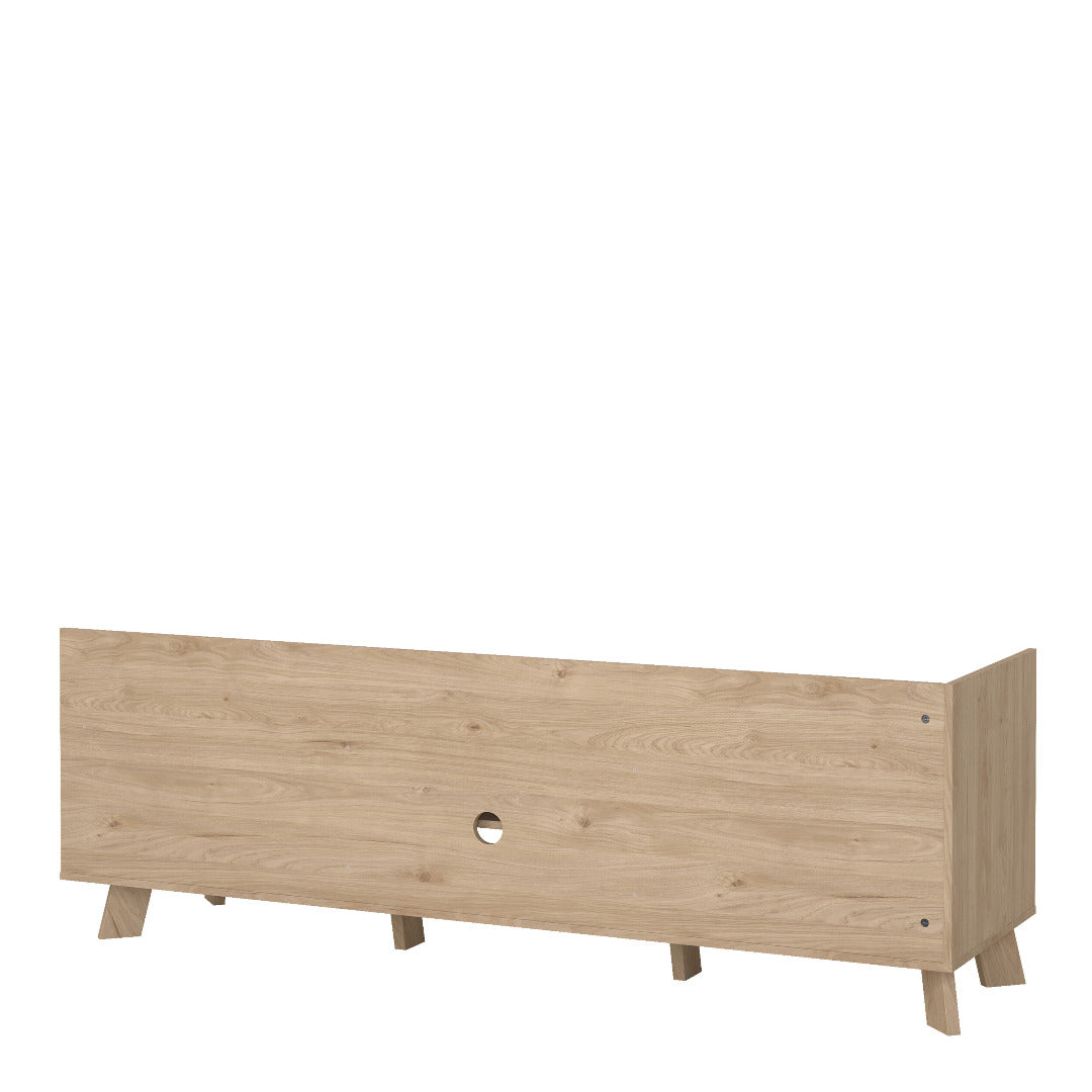 Ikast TV-unit with 1 Door + 2 Drawers in Jackson Hickory and White - Price Crash Furniture